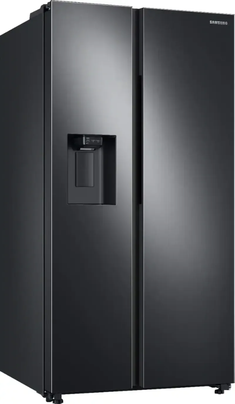 Samsung - 36 in. Wide 27.4 cu. ft. Side-by-Side Refrigerator with Large Capacity - Black Stainless Steel