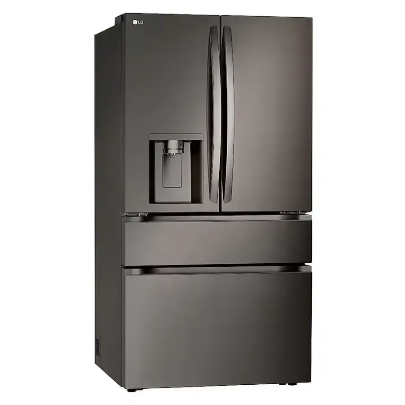 LG - 36-in Wide Standard-Depth MAX 28.6 Cu. Ft. 4-Door French Door Smart Refrigerator with Full-Convert Drawer - Black Stainles