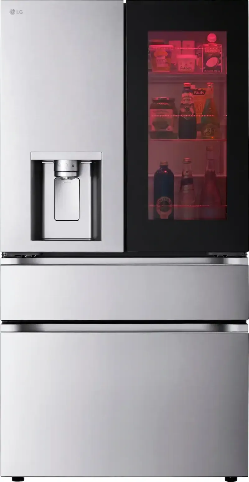 LG - 36-in Wide Standard-Depth MAX 28.6 Cu. Ft. 4-Door French Door-in-Door Smart Refrigerator with InstaView MyColor - Stainles