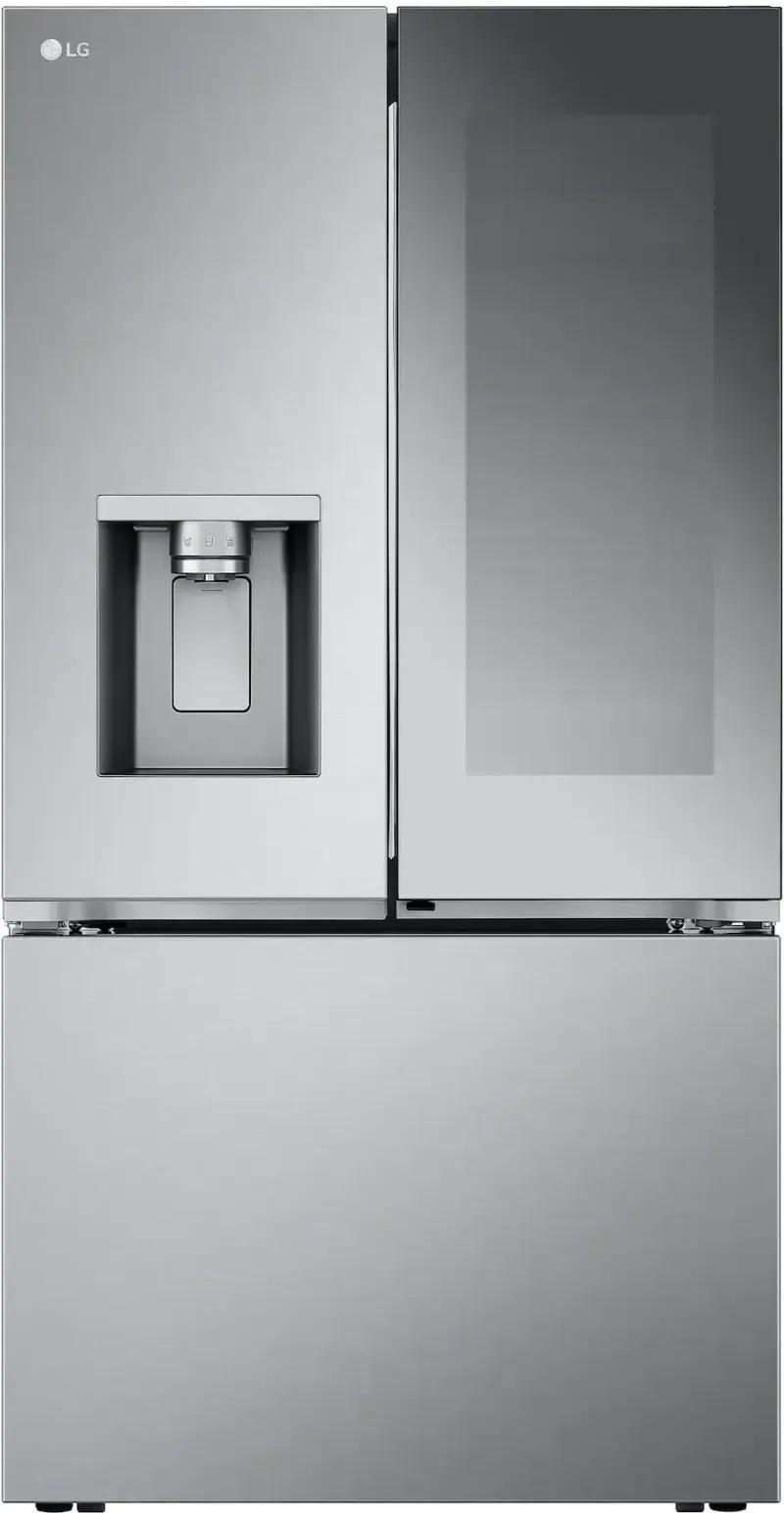 LG - 36-in Wide Counter-Depth MAX 25.5 Cu. Ft. French Door-in-Door Smart Refrigerator with Mirror InstaView - Stainless Steel