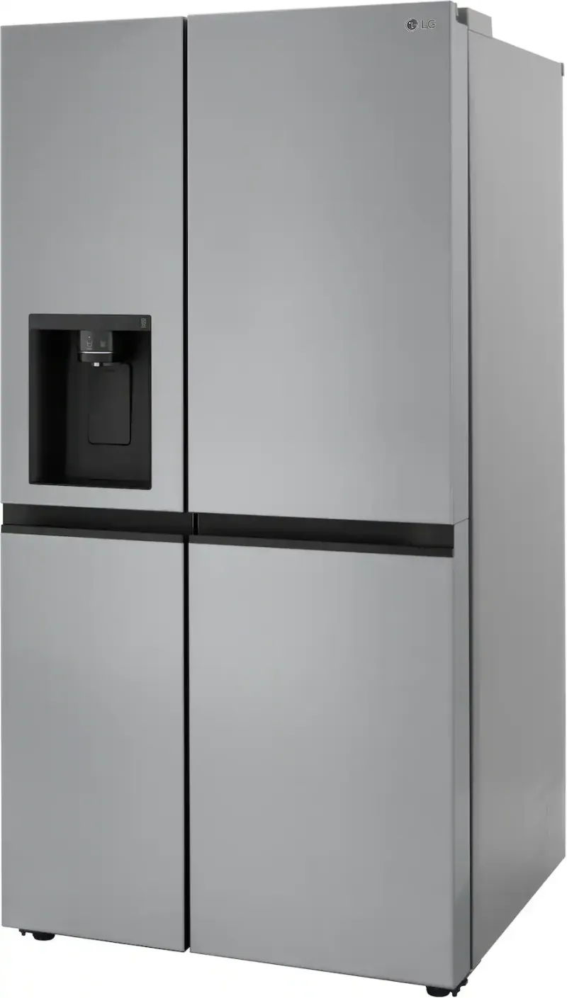 LG - 36-in Wide 22.5 Cu. Ft. Counter-Depth Side-by-Side Refrigerator with Smooth Touch Dispenser - Stainless Steel