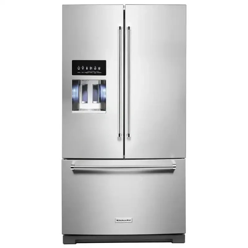 KitchenAid - 36 in. Wide 26.8 cu. ft. Standard-Depth French Door Refrigerator with Exterior Ice and Water Dispenser - Stainless