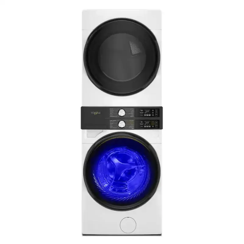 Whirlpool - Smart Front Load Laundry Tower 4.5 Cu. Ft. Washer and 7.4 Cu. Ft. Electric Dryer with UV Clean Technology - White