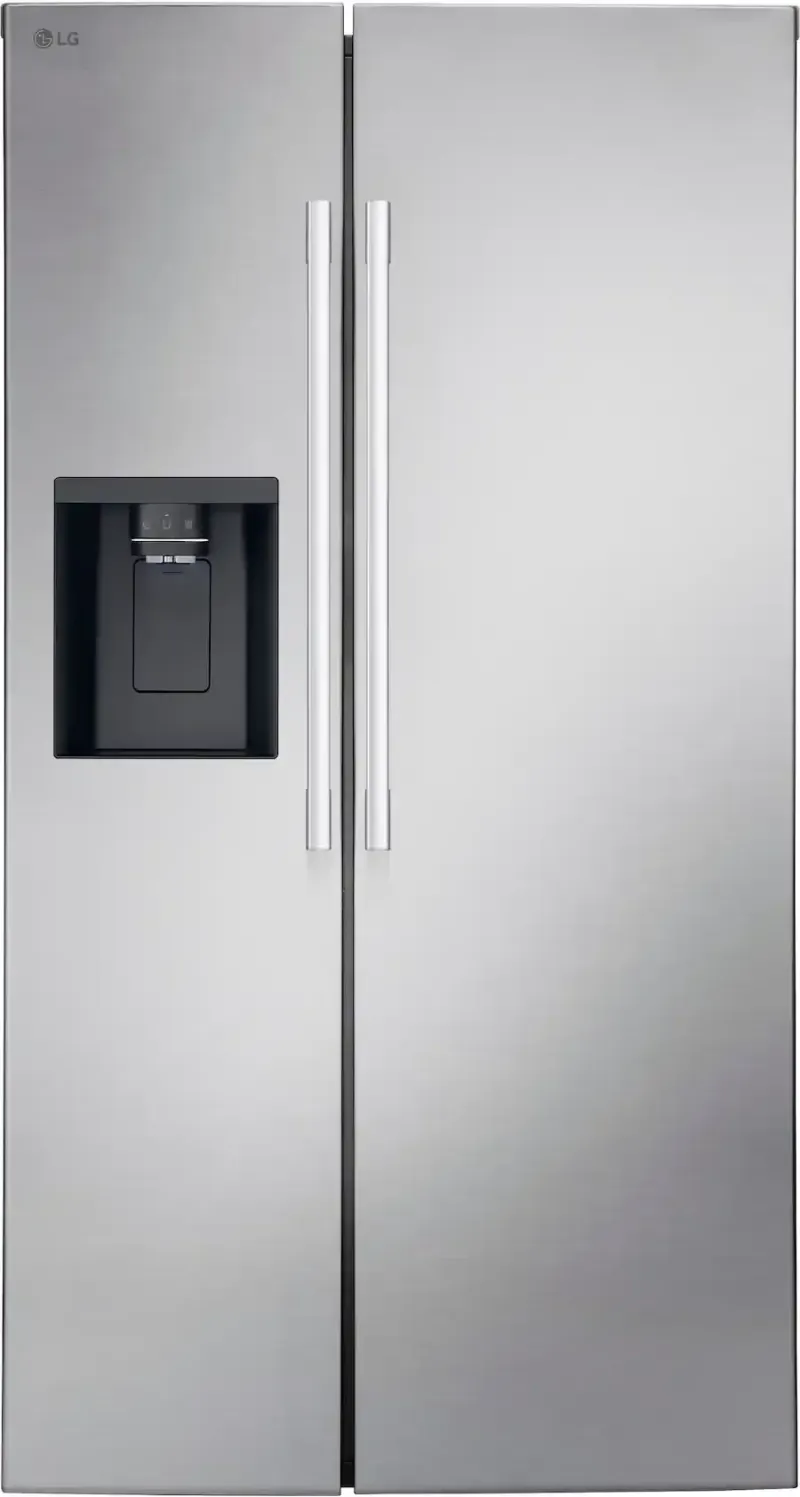 LG - 36-in Wide 26.6 Cu. Ft. Side-by-Side Smart Refrigerator with External Ice and Water - Stainless Steel