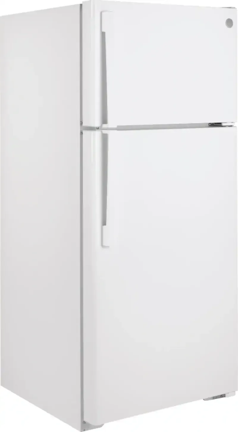 GE - 28 in. Wide 16.6 Cu. Ft. Top-Freezer Refrigerator with LED Interior Lighting - White