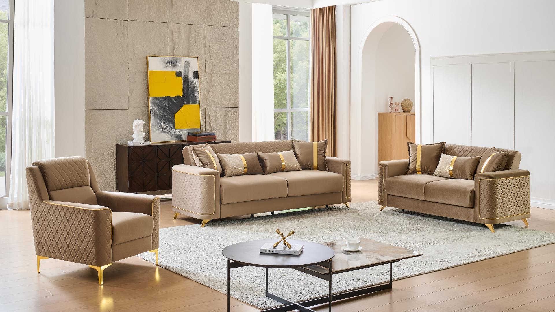 Lisa Living Room Set in Copper