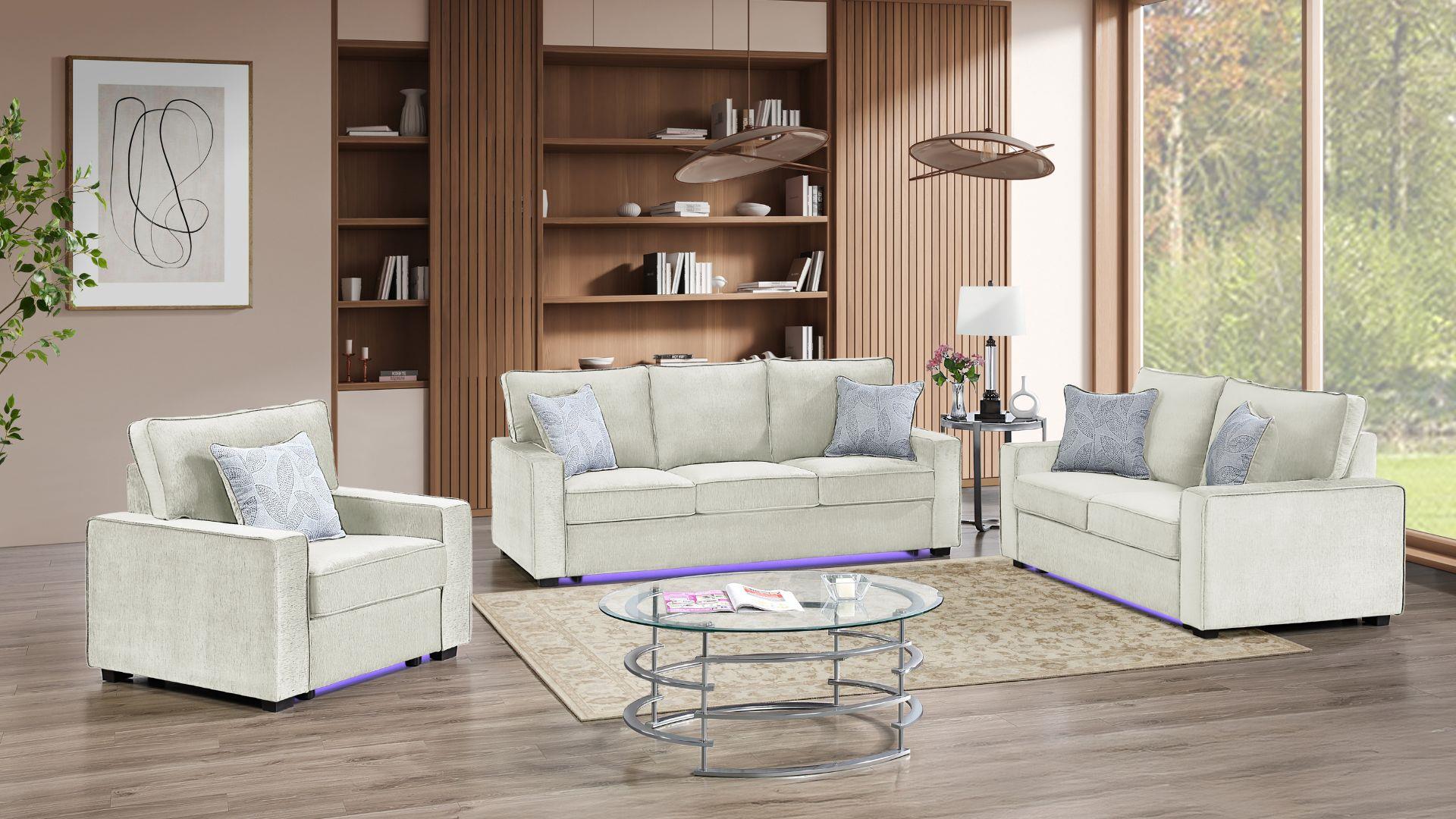 Rita Living Room Set In Beige