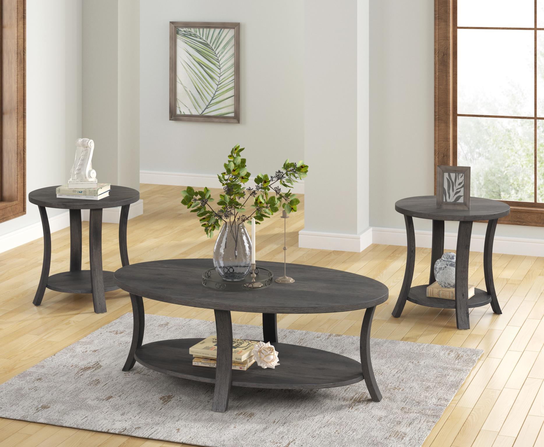 Gabriella - Dark Gray 3PC Coffee Table Set