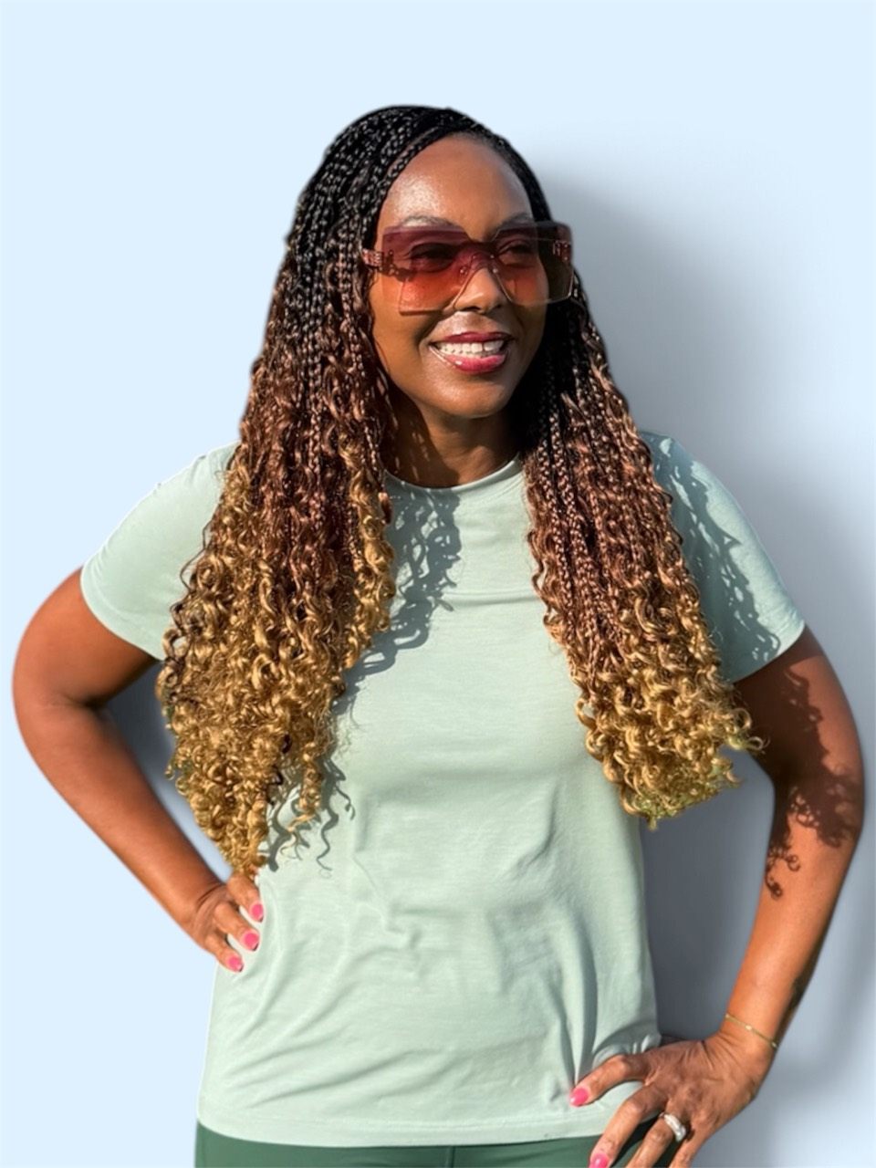 Boho Knotless braids with one bundle