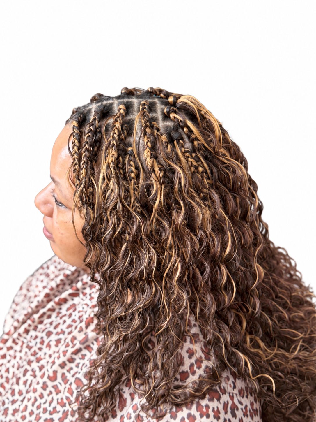 Boho braids with three bundles