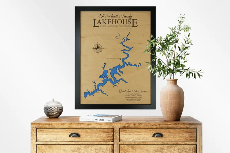 Custom Wood Map of Any Lake – Lake House Wall Art