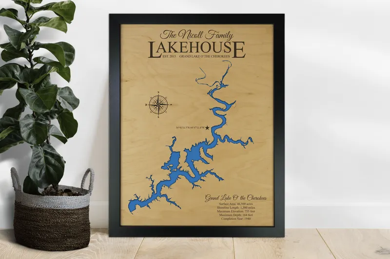 Grand Lake O the Cherokees Map, Oklahoma