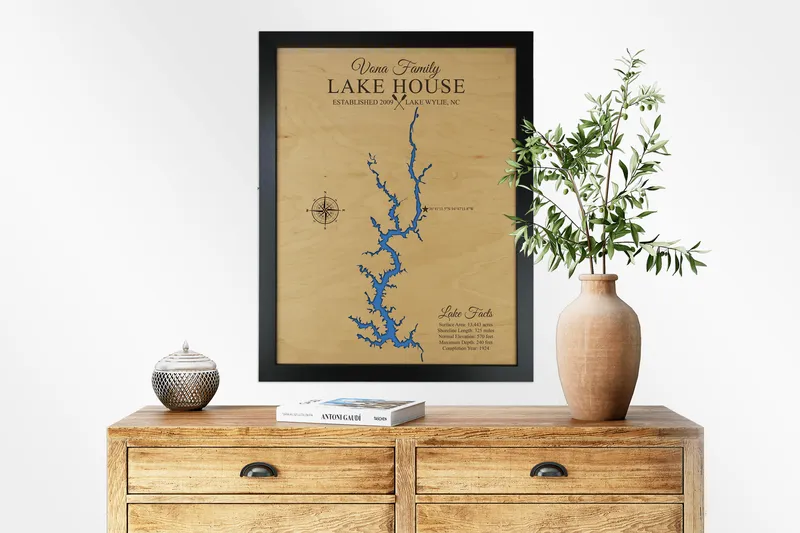 Lake Wylie Map, North & South Carolina