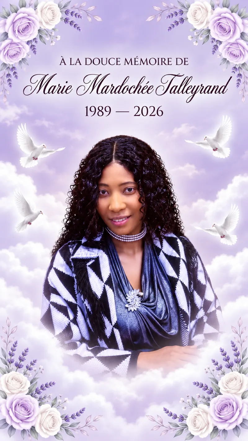 Affiche commémorative Story 9:16 de Marie Mardochée Talleyrand, 1989–2026