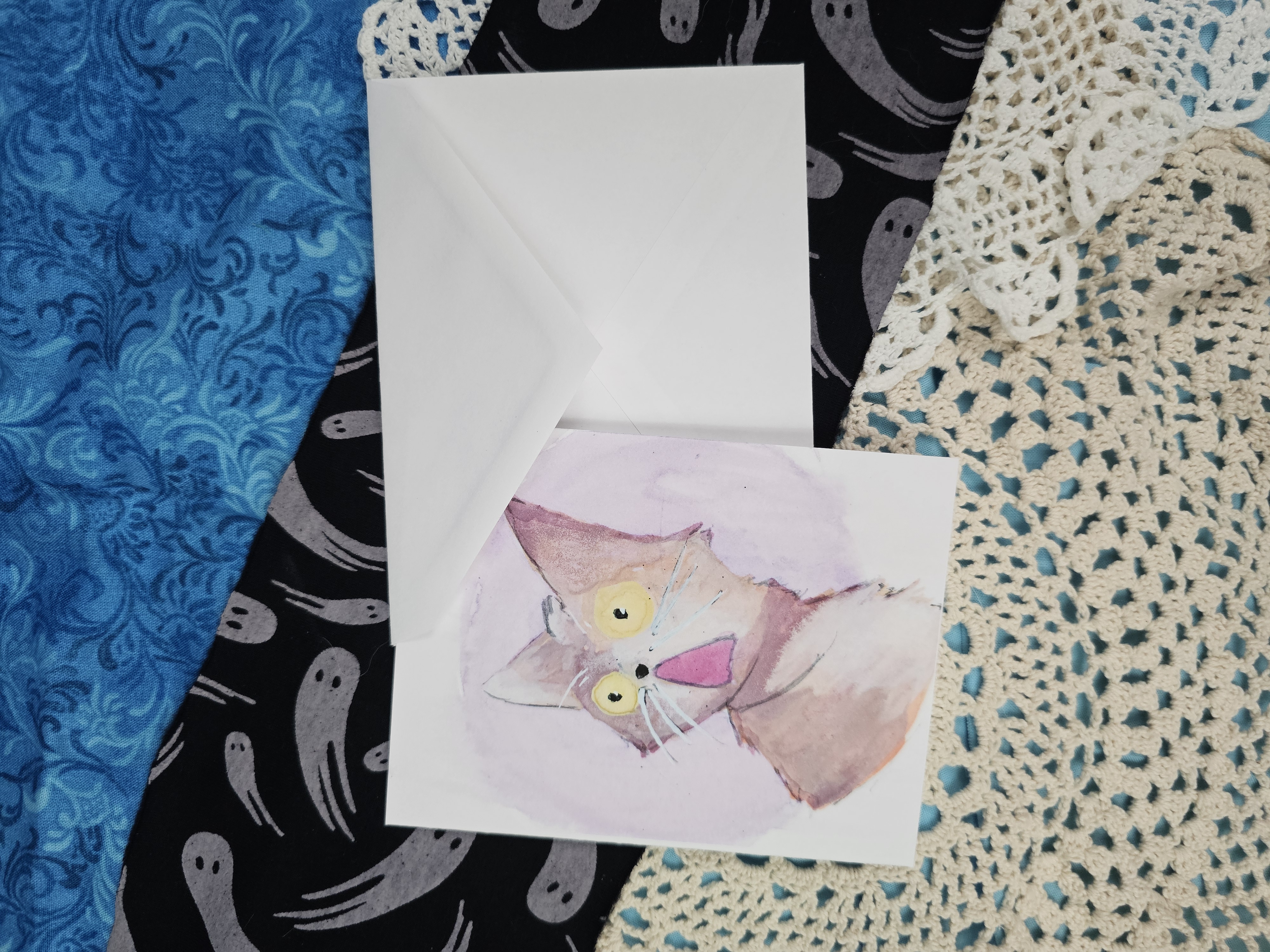 Greeting Card Shocked Cat 