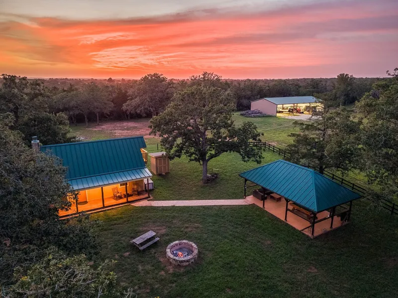 Texas ranch property at sunset