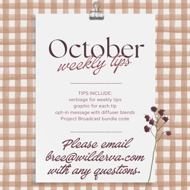 October Essentials Weekly Tips