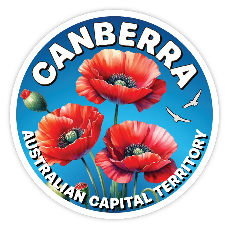 Canberra, ACT Poppies Sticker