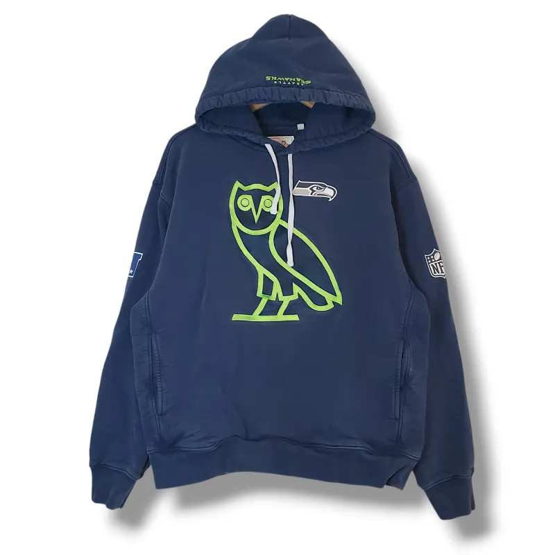 October's Very Own OVO x NFL Seattle Seahawks Hoodie Sweater Blue Size XL