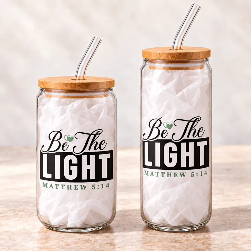 "Be The Light" glass