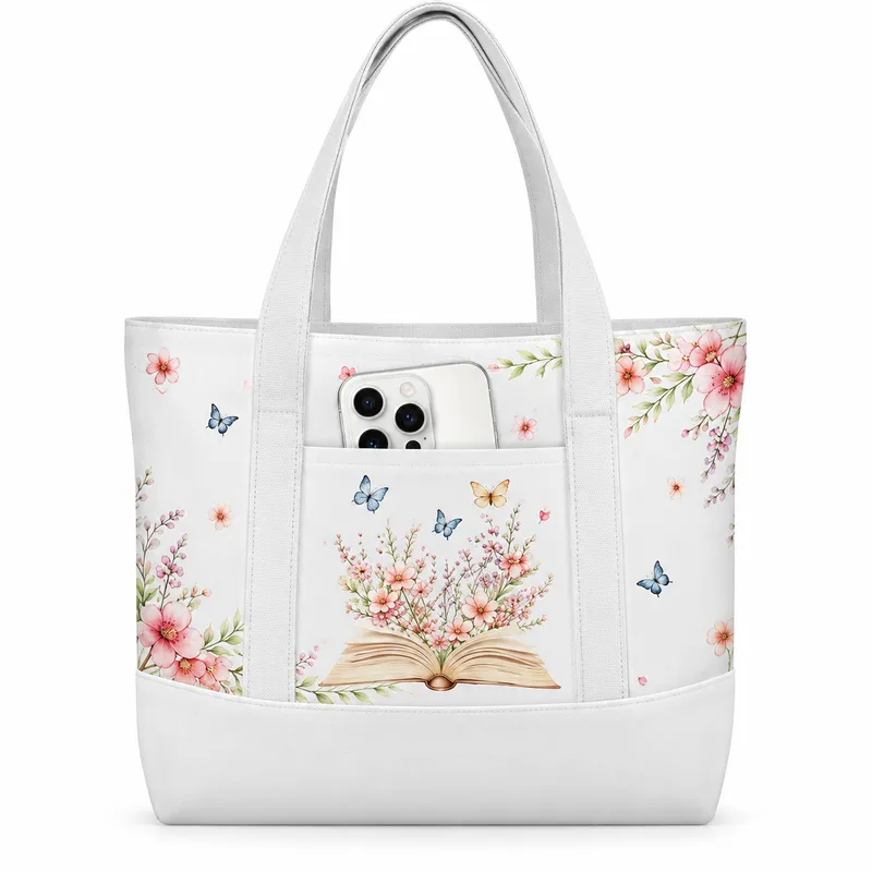 Blue Butterfly Blossoms Mini Tote