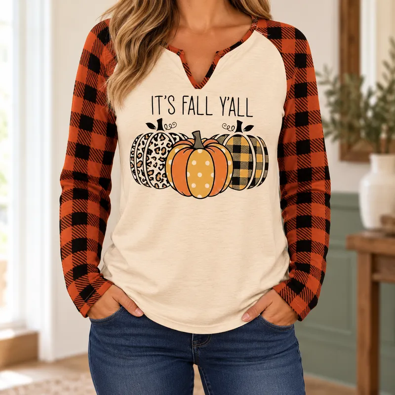 It’s Fall Y’all Buffalo Plaid Top