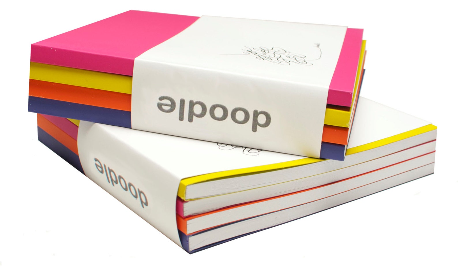 Doodle Sketchbook Set — 4 Colorful Square Notebooks with Inspiring Quotes