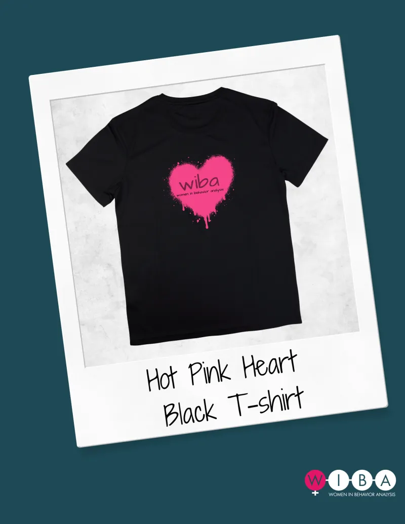 Hot Pink WIBA Heart on Black T-shirt