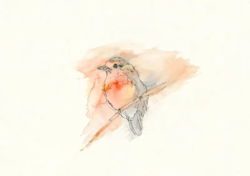Robin Don't Fade Away Watercolour Print