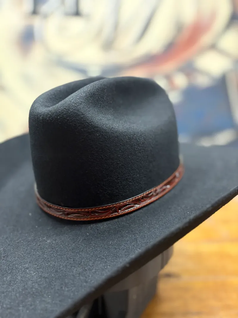Leather Hat Band Paisley | Brown