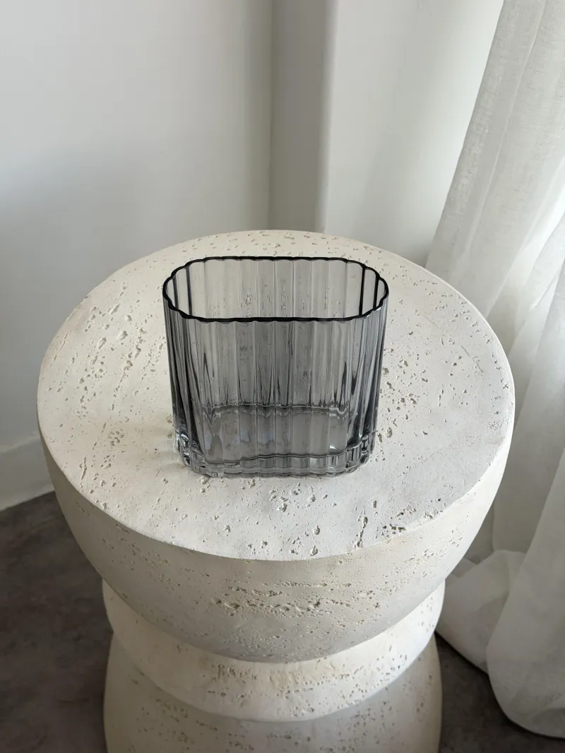 Ripple Oval Vase Smoke
