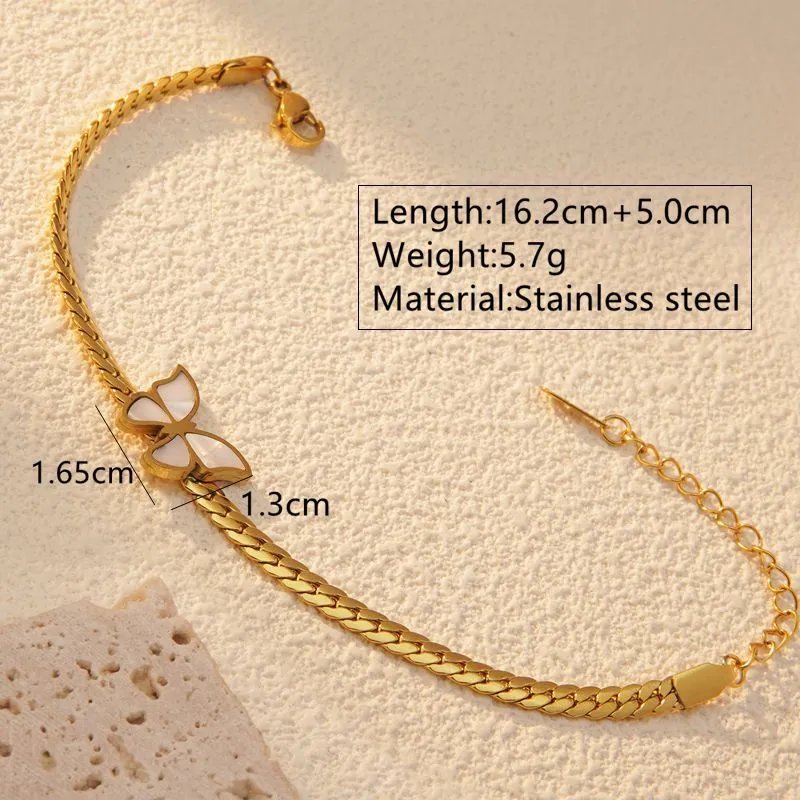 Gold Butterfly Pendant Chain Bracelet