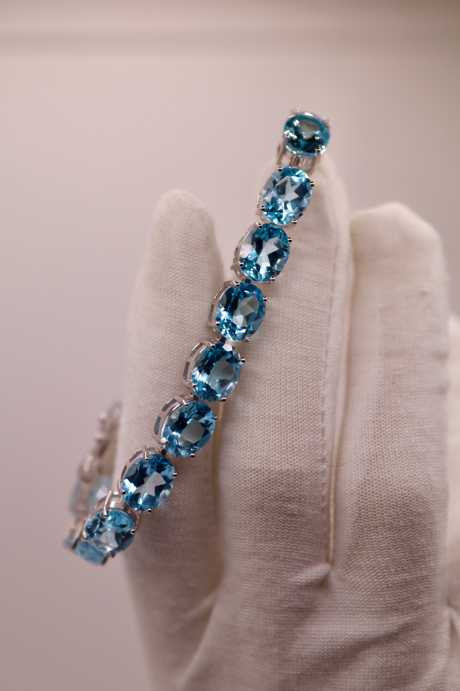 Natural Blue Topaz Bracelet 