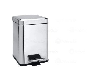 Hulladékgyűjtő, 6L, rozsdamentes, polírozott, lábpedálos
