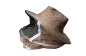 Straw Hat Veil Combo – Beekeeping Hat with Elastic Hold Down & Chin Strap