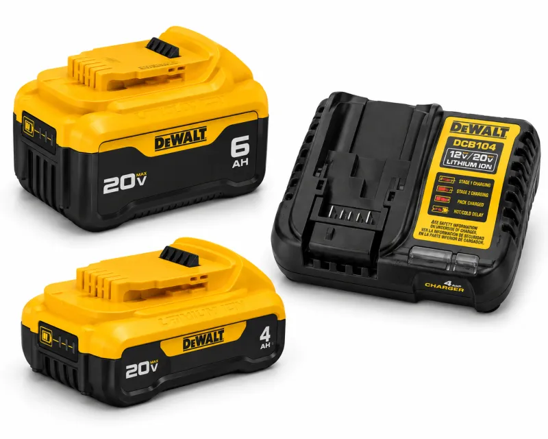 20V MAX Battery & Charger Package — 6Ah + 4Ah