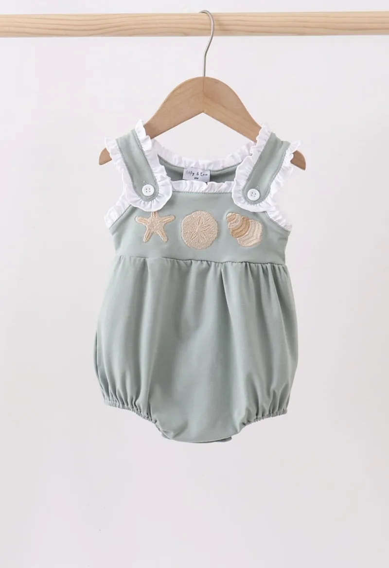 Sage Starfish Shell Ruffle Bubble