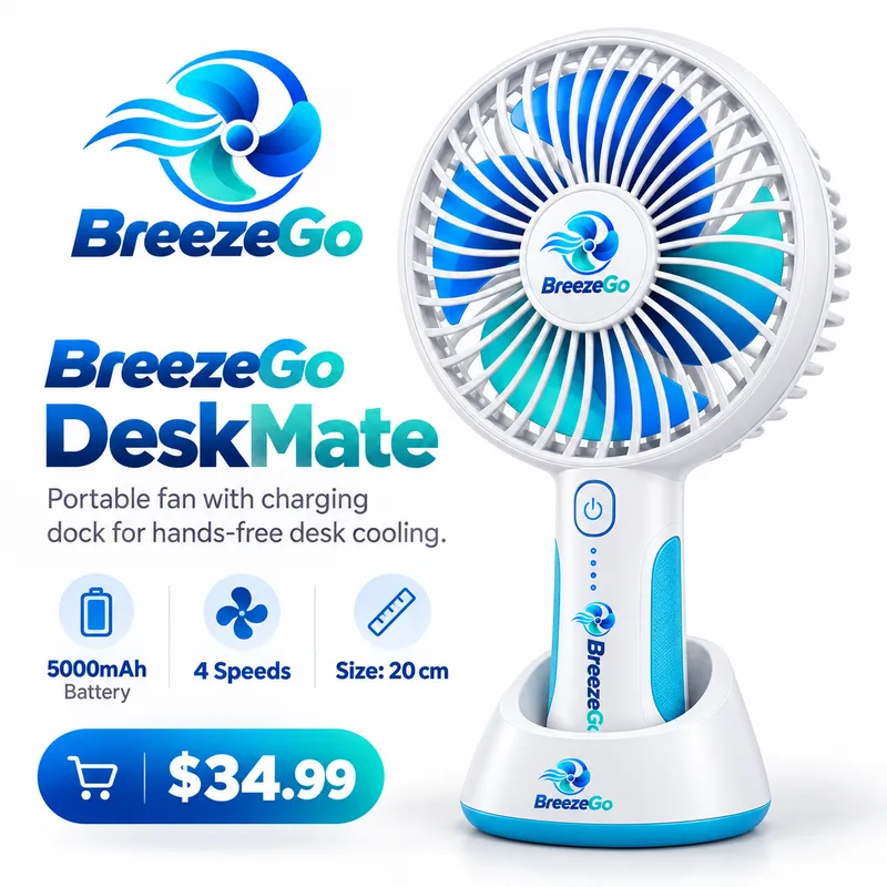 BreezeGo DeskMate Portable Fan