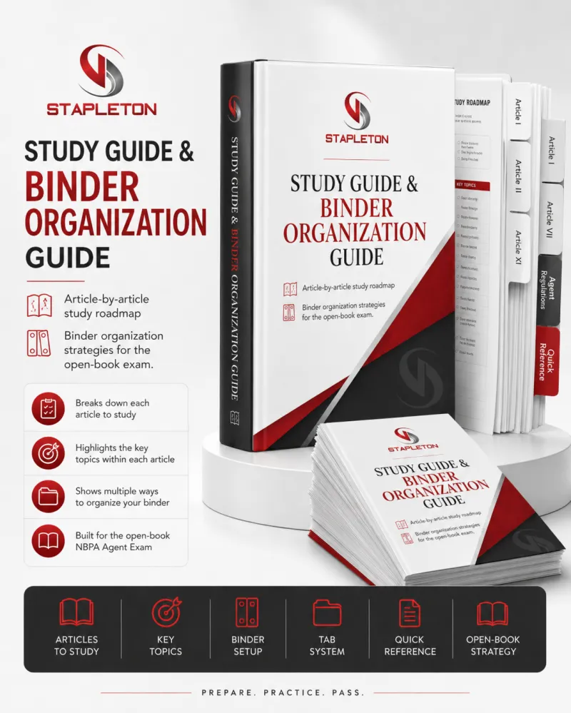 NBA Agent Exam Study Guide & Binder Organization