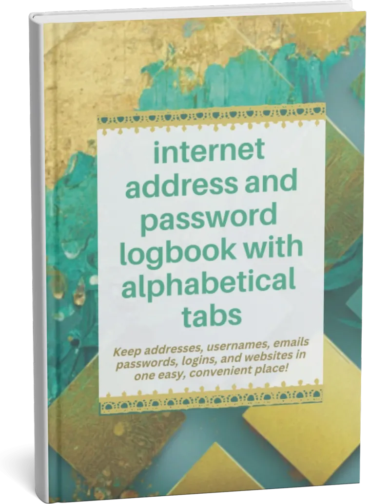 Internet Address And Password Logbook 
