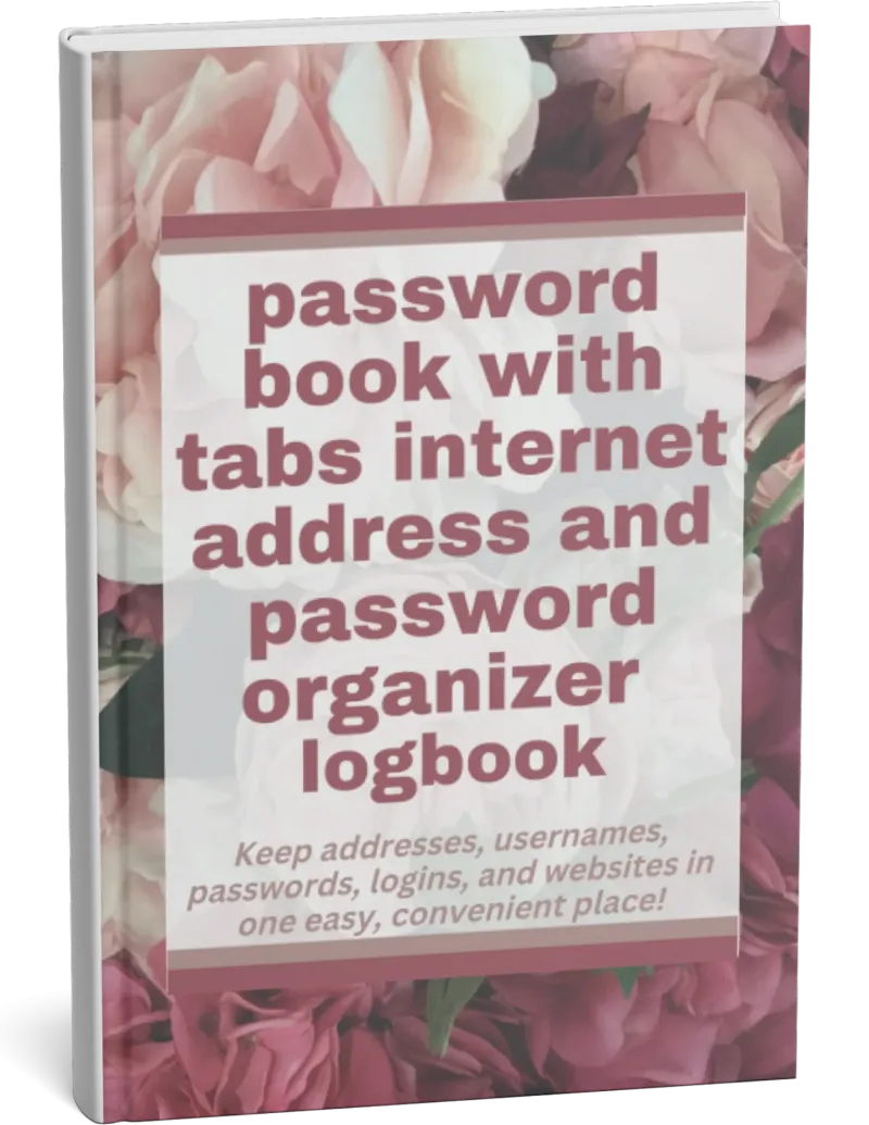 Password Book With Internet Address And Password Organizer Logbook