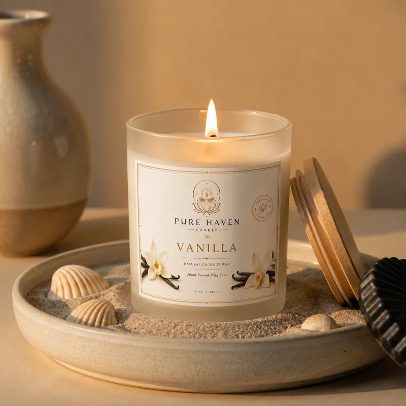 Vanilla Natural Coconut Wax Candle – 8 oz / 227 g