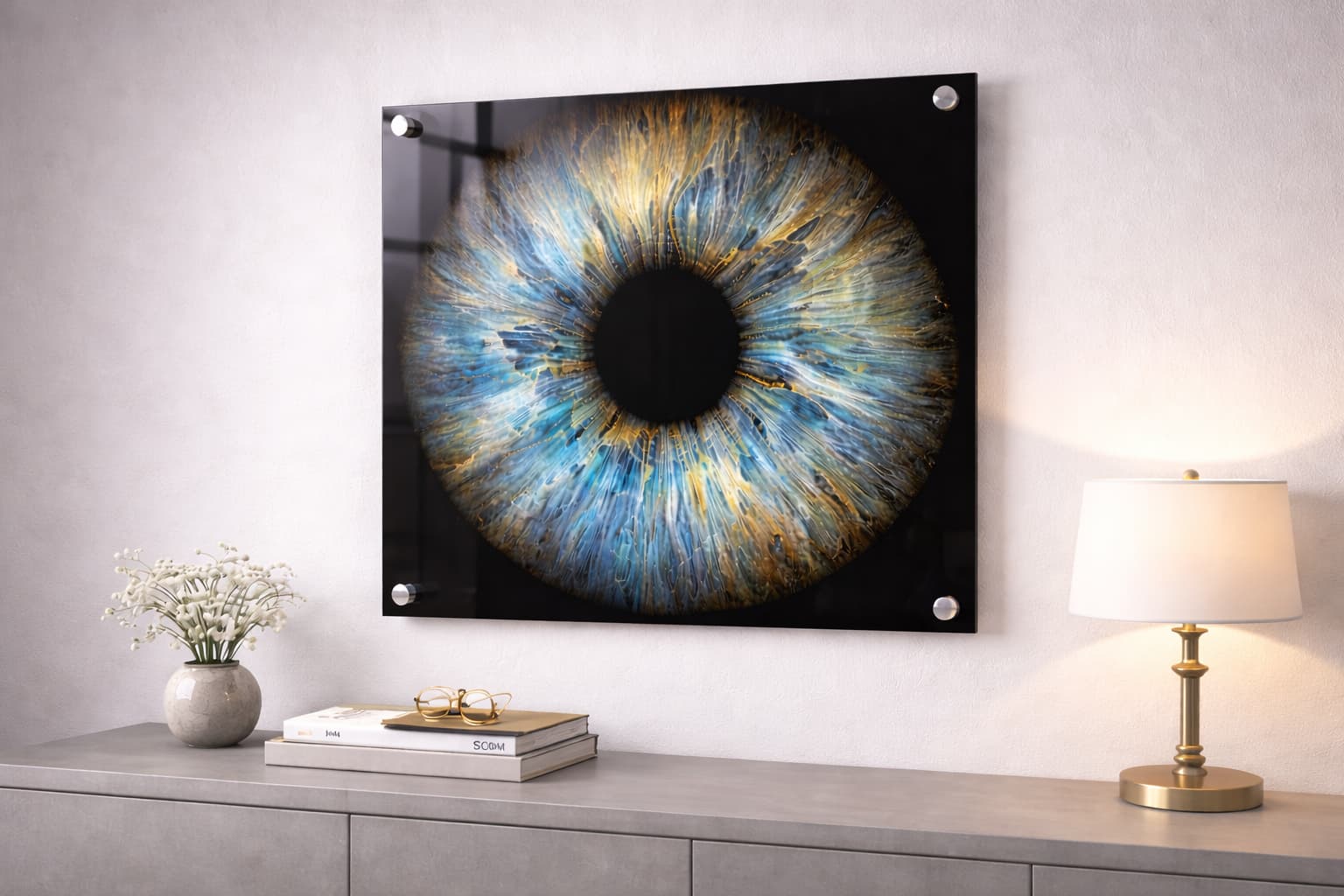 Dein Iris-Bild auf Hochglanz-Acryl veredelt