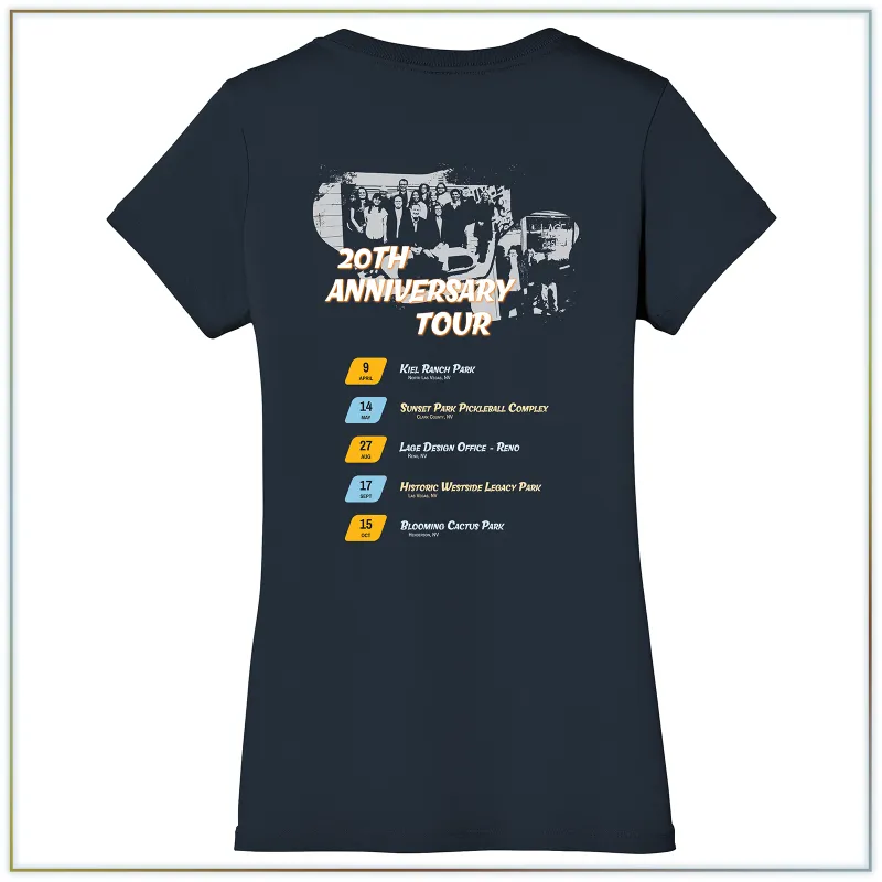 20th Anniversary District Women’s Perfect Weight® V-Neck Tee DM1170L