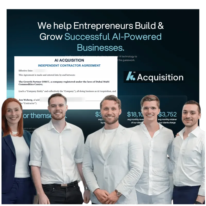 AI Acquisition, $1,322,312 collected in one month, signed independent contractor agreement between AI Acquisition and Jon Weberg