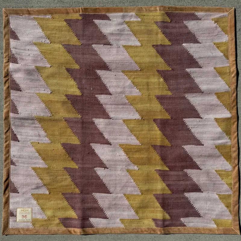 Original WEGeniusMinds Moment Mat - Mustard Handwoven Meditation Mat with Cork Base