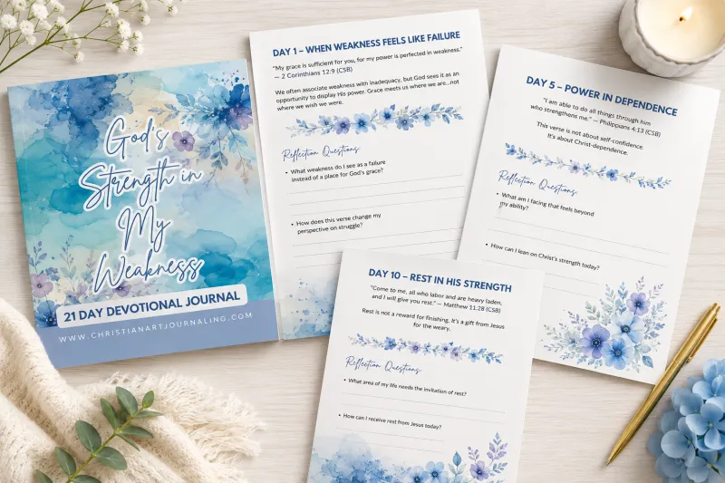 God's Strength in My Weakness | 21-Day Christian Devotional Journal for Grace, Trust & Difficult Seasons
