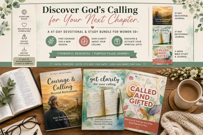 Discover Your God-Given Calling Bundle | 47-Day Christian Devotional & Purpose Journal Collection for Women 50+