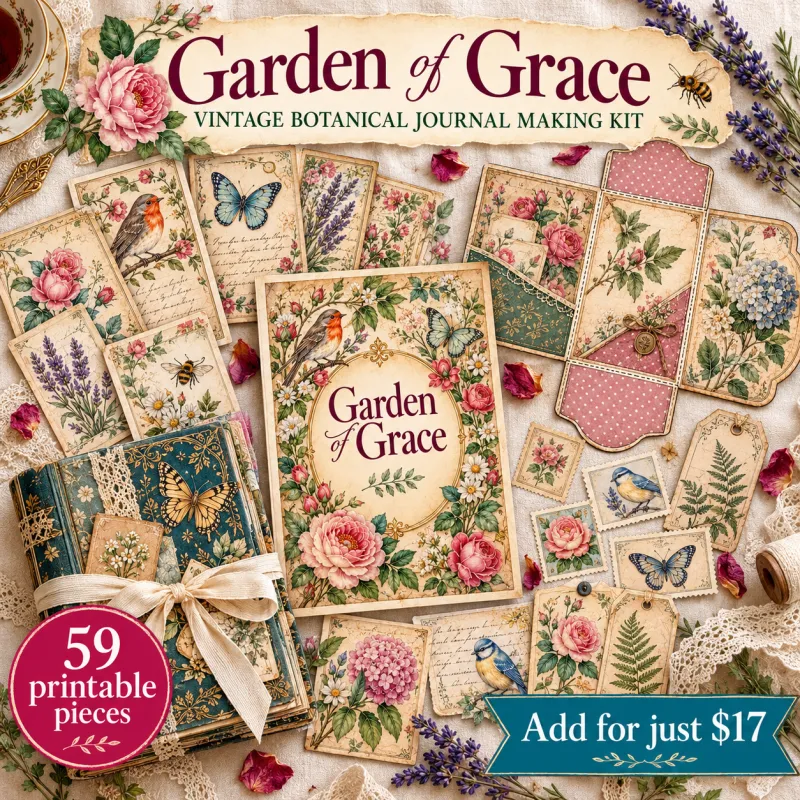Garden of Grace: Vintage Botanical Journal Making Kit