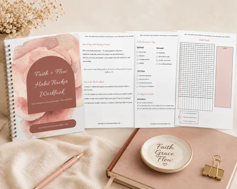 Faith + Flow Habit Tracker Workbook